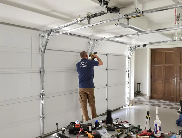 Corona Garage Door Repair certified technician performing precision garage door repair in Corona