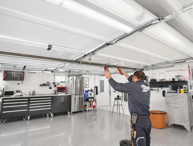 Overhead garage door repair service by Corona Garage Door Repair in Corona