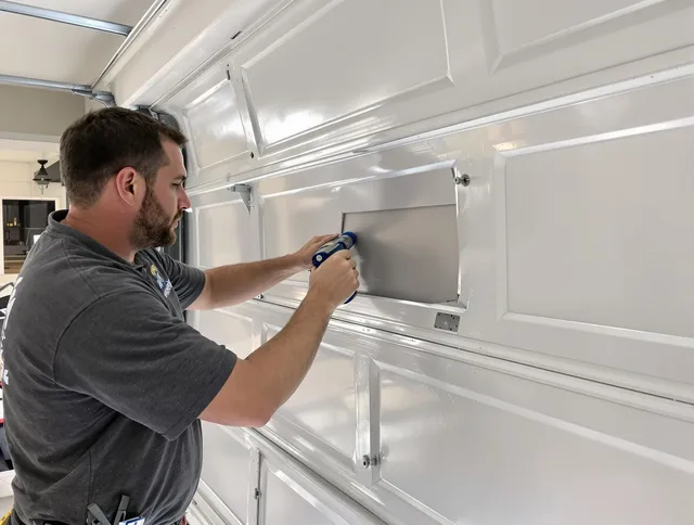Garage door panel repair by Corona Garage Door Repair in Corona