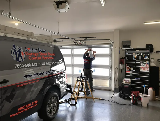 Corona Garage Door Repair team performing same-day garage door repair in Corona